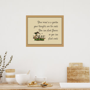 Póster Tu mente es un jardín Frase Inspiradora