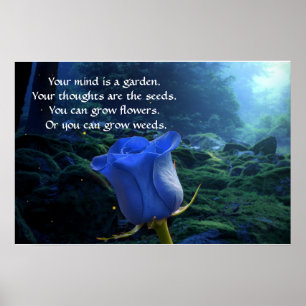 Póster Tu Mente Es Un Jardín Frase Inspiradora Fantasía