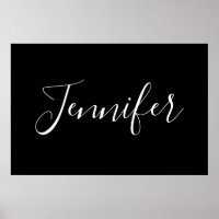 Tu Nombre | Escritura Blanca Elegante sobre Negro