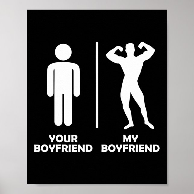 Póster Tu Novio Vs Mi Gracioso Diseño De Gimnasio De Cons (Frente)