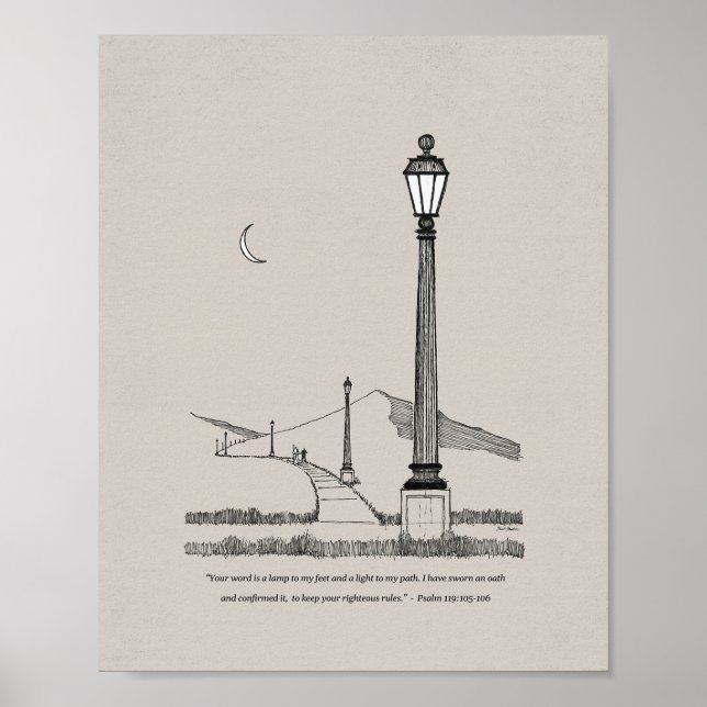 Póster Tu Palabra Es Una Lámpara A Mis Pies, Luz A Mi Cam (Frente)