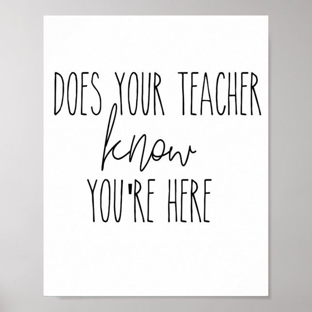 Póster ¿Tu profesor sabe que estás aquí? poster de pared (Frente)