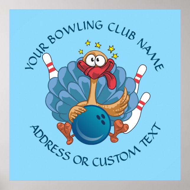 Póster Tu Propietario Del Club De Bowling Con La Turquía  (Frente)