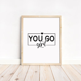 Póster Tú Puedes Chica - Frase Motivacional Minimalista 