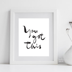 Póster Tú puedes Minimalista Motivacional Inspirador
