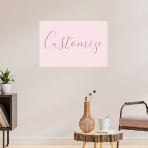 Póster Tu Texto Elegante Escritura y Rosa Blush Suave