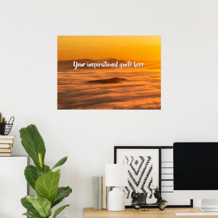 Póster Tu texto personalizado amanecer sobre paisaje brum