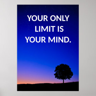 Póster Tu Único Límite Es La Motivación De Tu Árbol Menta