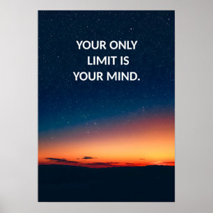 Póster Tu único límite es tu mente Cita Motivación