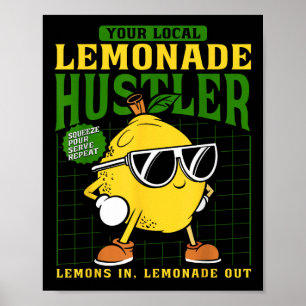 Póster Tu Vendedor Local de Limonada Divertido Jefe de Pu