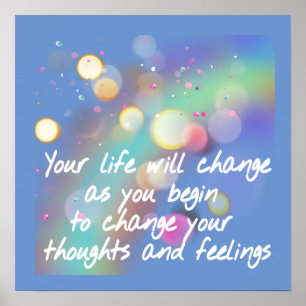 Póster tu vida cambiará cuando cambies tu pensamiento