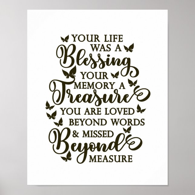 Póster Tu vida fue un bendito Poster en memoria de la mar (Frente)