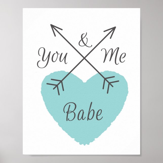 Póster Tú y Yo Nena - Corazón Azul (Frente)