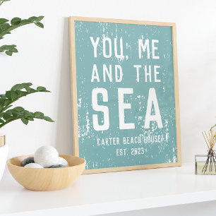 Póster Tu, yo y el Sea Personalized Beach House Print
