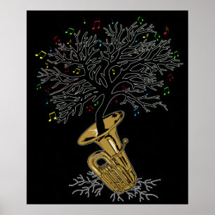 Póster Tuba Gift Marcha Banda Regalos Música Brass Tuba