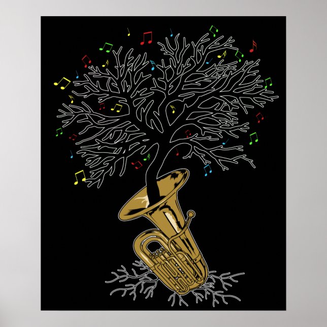 Póster Tuba Gift Marcha Banda Regalos Música Brass Tuba (Frente)