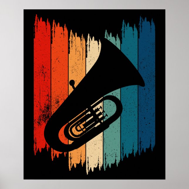 Póster Tuba retro tuba vintage (Frente)