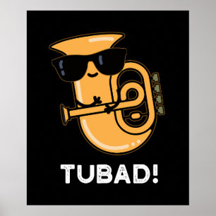 Póster Tubad Música divertida Tuba Pun Dark BG