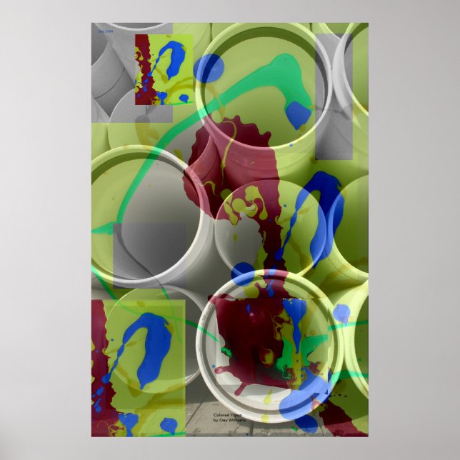 Póster Tuberías coloreadas (Frente)