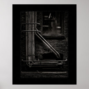 Póster Tuberías de callejón nº 2 con borde