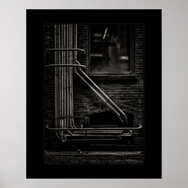 Póster Tuberías de callejón nº 2 con borde (Frente)