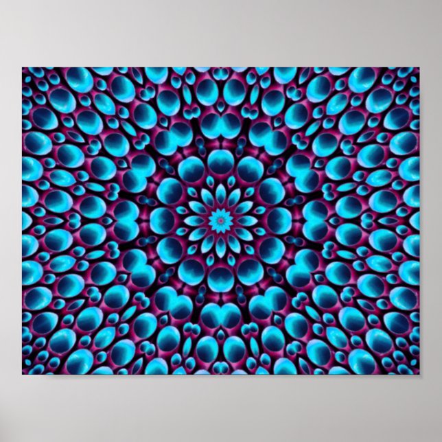 Póster Tuberías púrpuras azul vintage Kaleidoscope (Frente)
