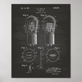 Póster Tubo de vacío 1927 Patent Art Chalkboard