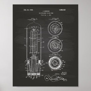 Póster Tubo de vacío 1928 Patent Art Chalkboard