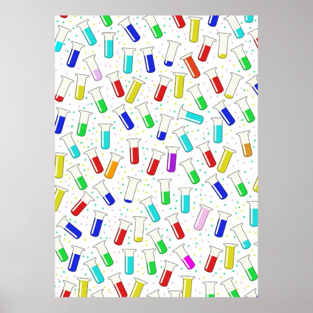 Póster Tubos de ensayo de vidrio personalizado (Frente)