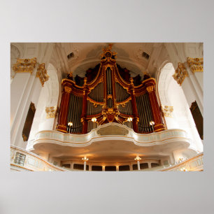 Póster Tubos del órgano de la iglesia