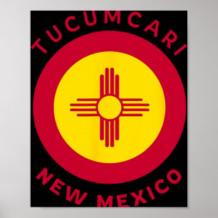 Póster Tucari Nuevo México Nm Bandera Zia Recuerdo