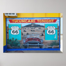 Tucumcari Mural esta noche, Ruta 66, Nuevo México