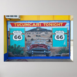 Póster Tucumcari Mural esta noche, Ruta 66, Nuevo México