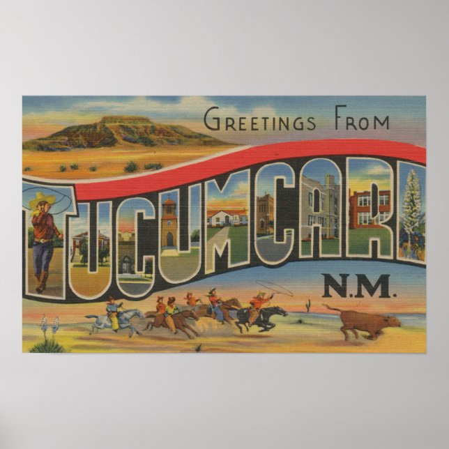 Póster Tucumcari, Nuevo México - Grandes Escenas Carta (Frente)