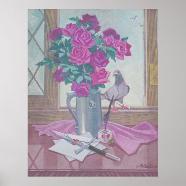 Póster Tudor Rosa - Kulhanek Floral Emblem (1965) (Frente)