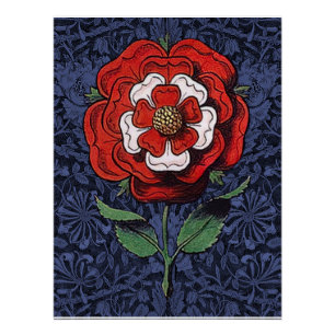 Póster Tudor Rosa rojo y blanco