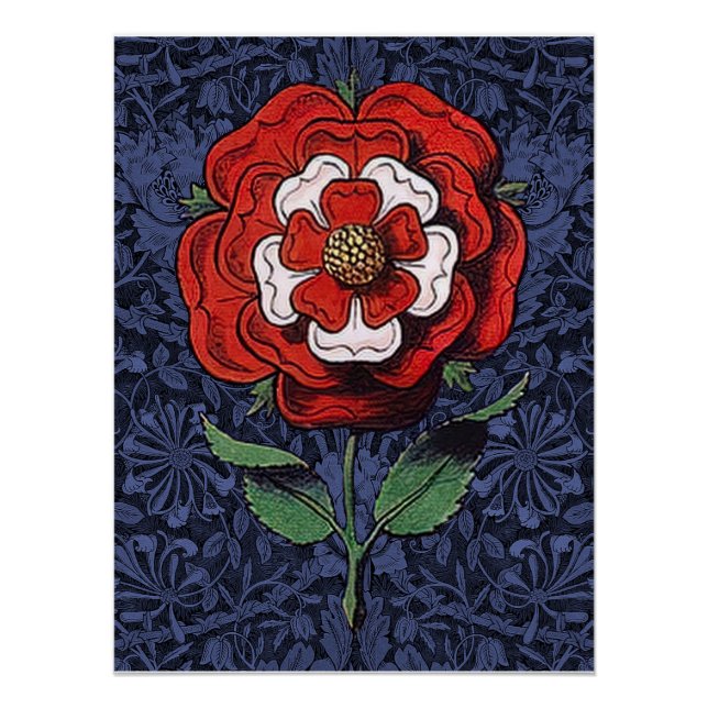 Póster Tudor Rosa rojo y blanco (Anverso)