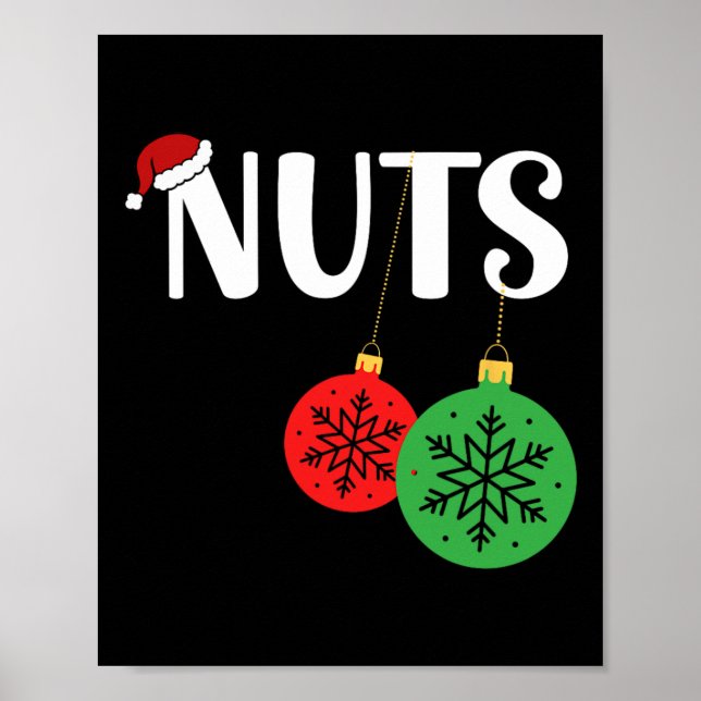Póster Tuercas de pecho coincidiendo con castañas Navidad (Frente)