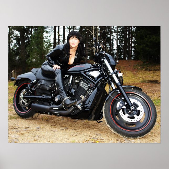 Póster ¡Tuff motocykel med tuff mc-tjej! (Frente)