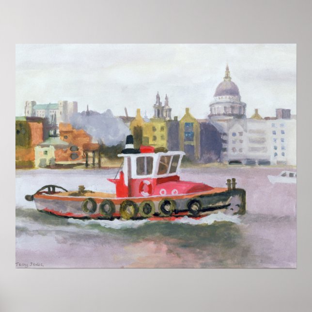 Póster Tug Rojo pasando por St. Pauls 1996 (Frente)