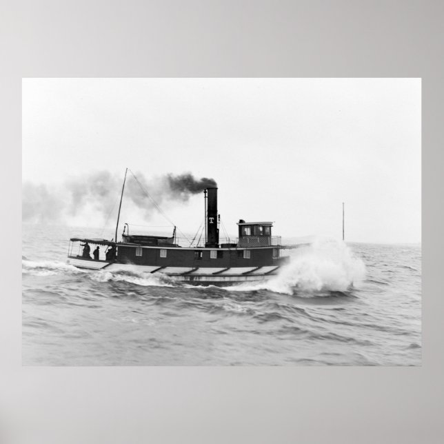 Póster Tugboat William Sprague, finales del siglo XIX (Frente)