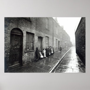 Póster Tugurios de Londres, c.1900