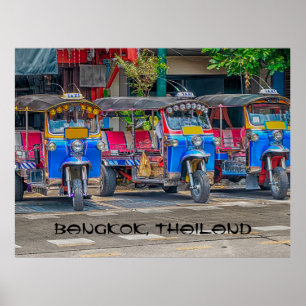 Póster Tuk tuks, Bangkok, Tailandia