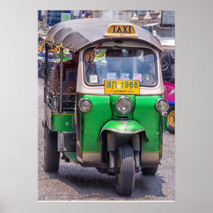 Póster Tuk tuks en Bangkok, Poster de Tailandia