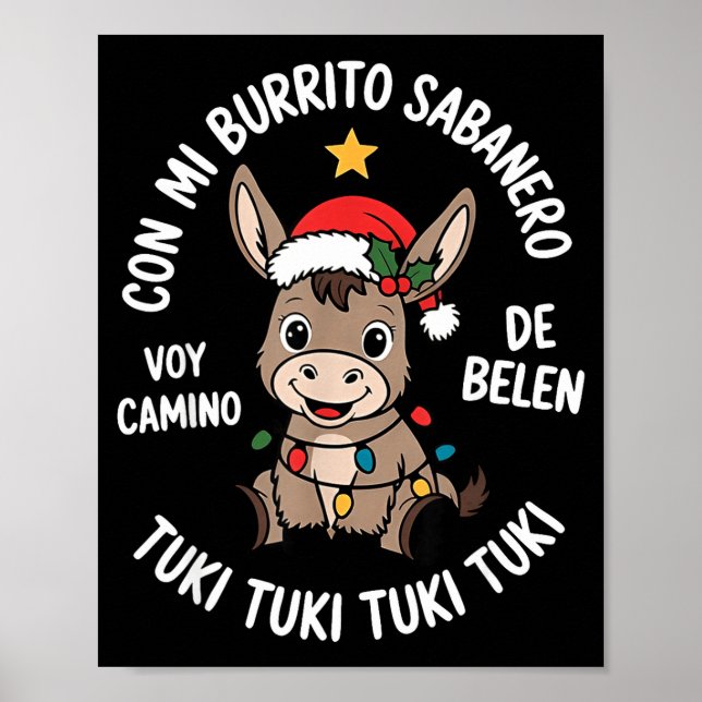 Póster Tuki Tuki Santa Hat Spanish Mexican Christmas Swea (Frente)