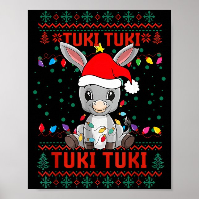 Póster Tuki Tuki Santa Hat Spanish Mexican Christmas Swea (Frente)