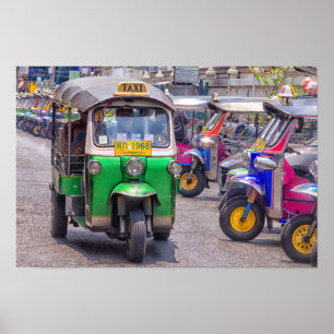 Póster Tuks de Tuk en Bankok, Tailandia