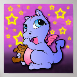 Póster Tulce de succión de dragón de bebé (púrpura) - Imp