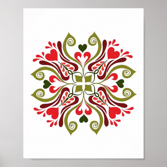 Póster Tulip Floral Motif húngaro (Frente)