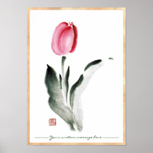 Póster Tulipán chino oriental clásico de la flor de la